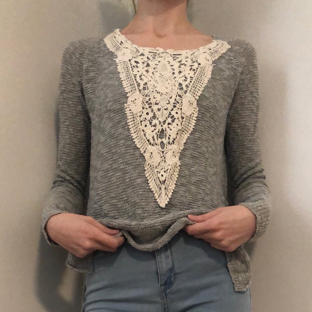 Crochet Lace Detailed Sweater